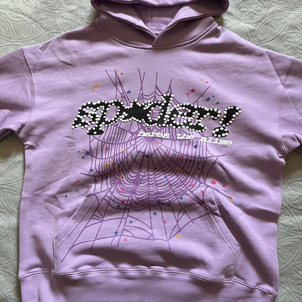 Sp5der Hoodie Men's Purple Hoodie